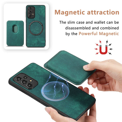 For Samsung Galaxy A53 Retro Leather Card Bag Magnetic Phone Case(Green) - Galaxy Phone Cases by buy2fix | Online Shopping UK | buy2fix