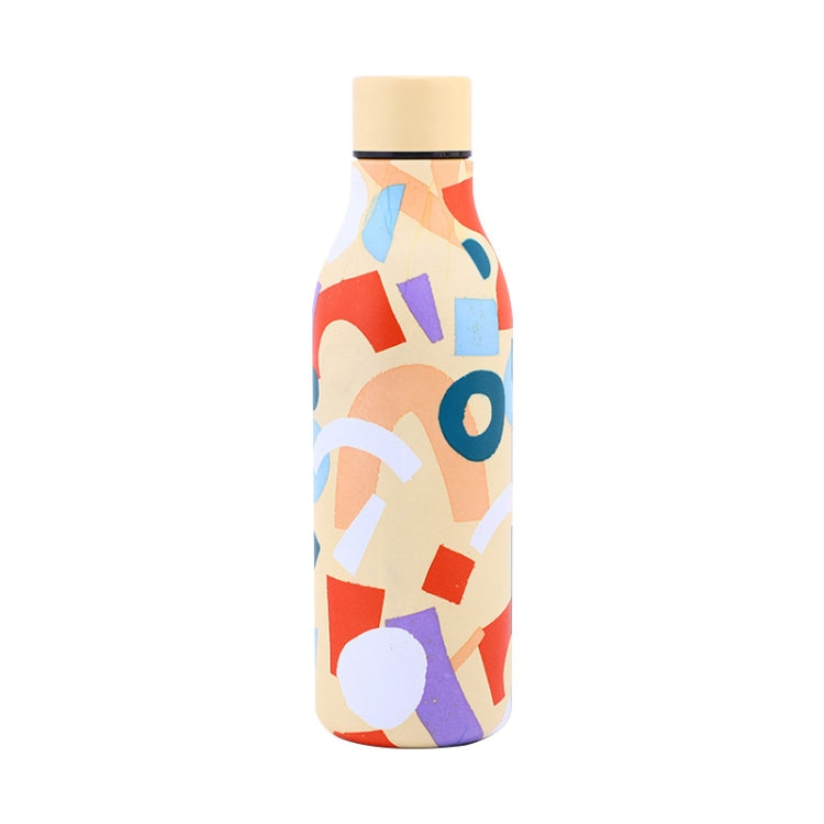 JUNSUNMAY Geometric Patterns Coating 304 Stainless Steel  550ml Water Vacuum Bottle(Yellow) - Vacuum Thermoses & Cups by JUNSUNMAY | Online Shopping UK | buy2fix