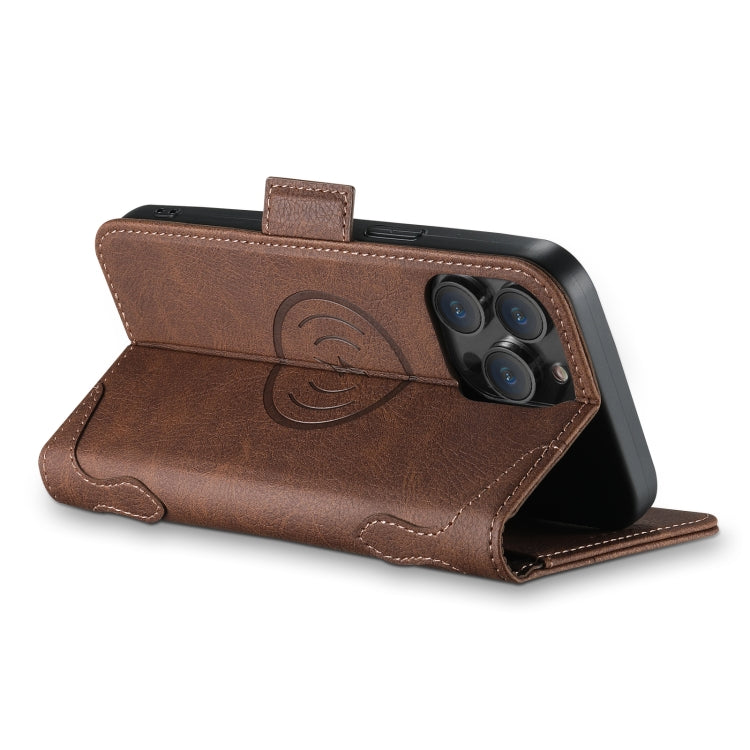 For iPhone 15 Pro Max SUTENI J07 Multifunctional Horizontal Flip Magsafe Leather Phone Case(Brown) - iPhone 15 Pro Max Cases by Suteni | Online Shopping UK | buy2fix