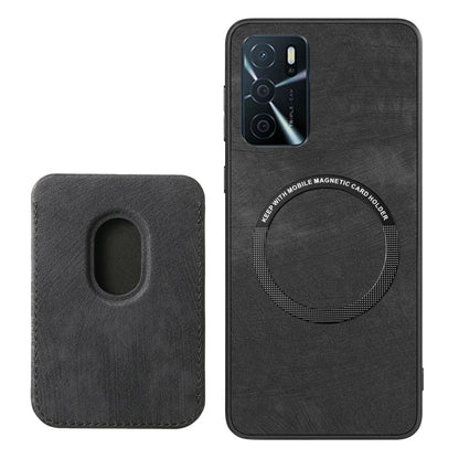 For OPPO Reno10 Pro Global Retro Leather Card Bag Magnetic Phone Case(Black) - OPPO Cases by buy2fix | Online Shopping UK | buy2fix