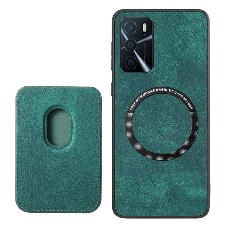 For OPPO A78 4G Retro Leather Card Bag Magnetic Phone Case(Green) - OPPO Cases by buy2fix | Online Shopping UK | buy2fix