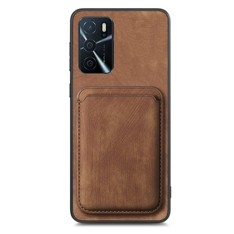 For OPPO A57 4G Retro Leather Card Bag Magnetic Phone Case(Brown) - OPPO Cases by buy2fix | Online Shopping UK | buy2fix