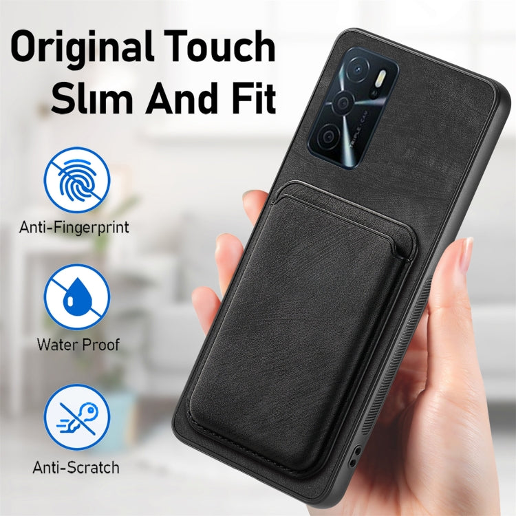 For OPPO Find X5 Pro Retro Leather Card Bag Magnetic Phone Case(Black) - OPPO Cases by buy2fix | Online Shopping UK | buy2fix