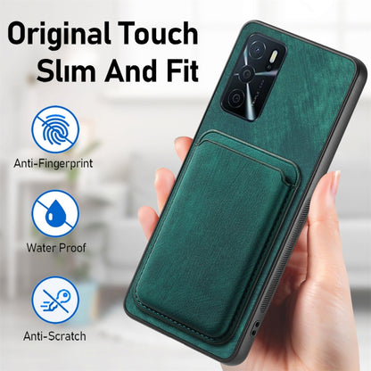 For OPPO A78 5G / A58 5G Retro Leather Card Bag Magnetic Phone Case(Green) - OPPO Cases by buy2fix | Online Shopping UK | buy2fix