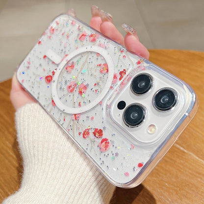 For iPhone 15 Pro Spring Garden MagSafe TPU Phone Case(F01 Love of Butterfly) - iPhone 15 Pro Cases by buy2fix | Online Shopping UK | buy2fix