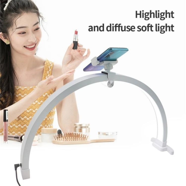 M12X Foldable LED Half Moon Lamp Touch Control Nail Art Lamp, Length: 56cm(EU Plug) - Selfie Light by buy2fix | Online Shopping UK | buy2fix