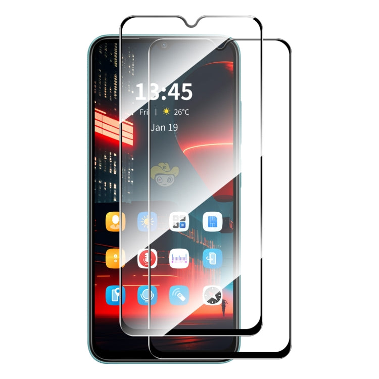 For Tecno Spark 9 2pcs ENKAY Full Glue High Aluminum-silicon Tempered Glass Film - Tecno Tempered Glass by ENKAY | Online Shopping UK | buy2fix