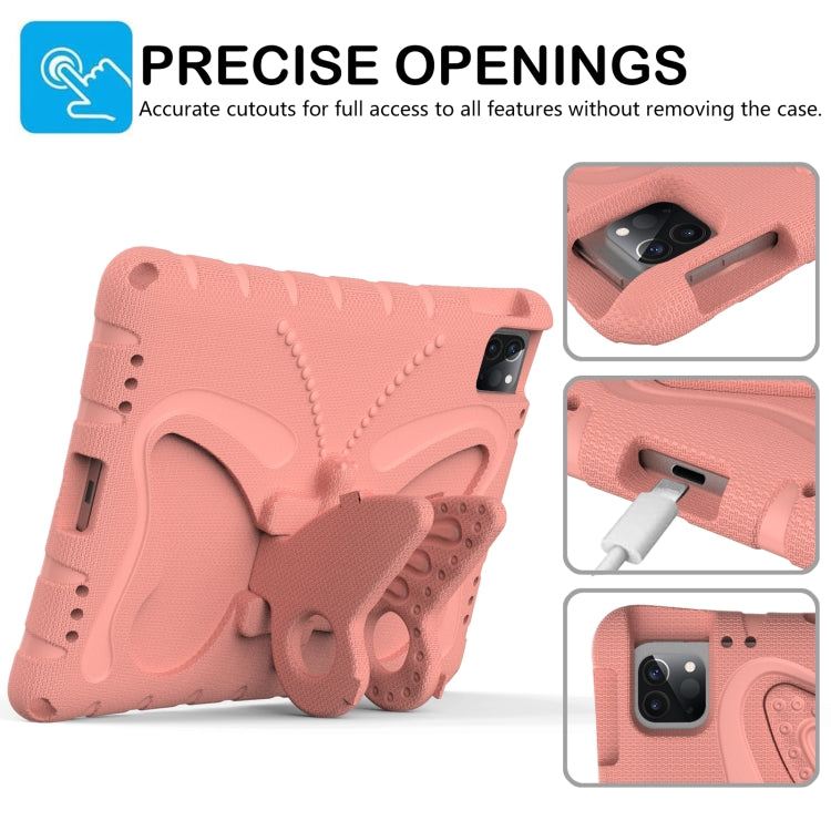 For iPad Pro 11 2024 Butterfly Bracket EVA Shockproof Tablet Case(Pink Orange) - iPad Pro 11 2024 Cases by buy2fix | Online Shopping UK | buy2fix