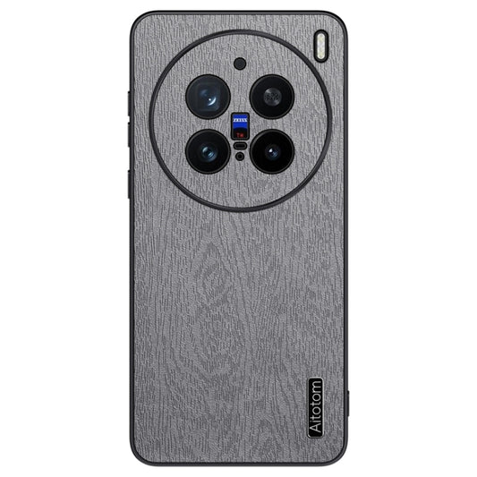 For vivo X200 Pro mini Tree Bark Leather Shockproof Phone Case(Grey) - X200 Pro mini Cases by buy2fix | Online Shopping UK | buy2fix