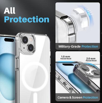 For iPhone 15 Plus NORTHJO 5 in 1 Magsafe Clear Phone Case with 2pcs Screen Film + 2pcs Rear Lens Film - iPhone 15 Plus Cases by NORTHJO | Online Shopping UK | buy2fix