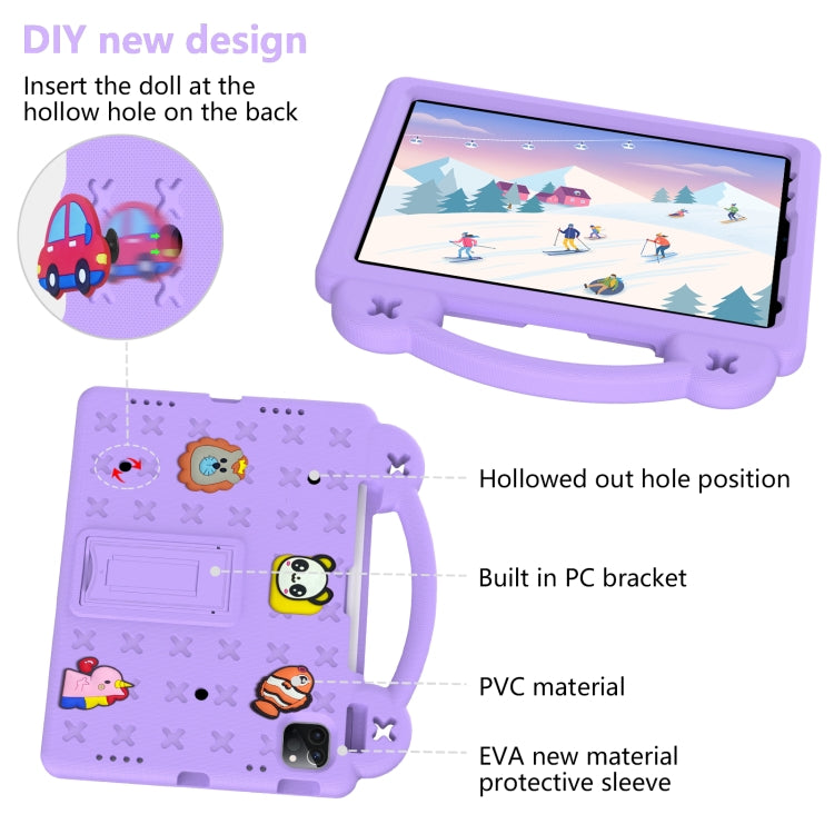 For  iPad Pro 11 2024 Handle Kickstand Children EVA Shockproof Tablet Case(Light Purple) - iPad Pro 11 2024 Cases by buy2fix | Online Shopping UK | buy2fix