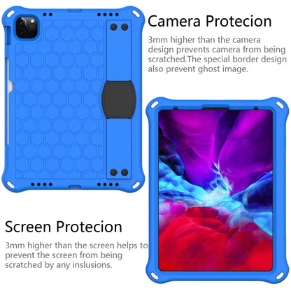 For iPad Air 11 2024 Honeycomb EVA Hybrid PC Tablet Case with Strap(Blue+Black) - iPad Air 11 2024 Cases by buy2fix | Online Shopping UK | buy2fix