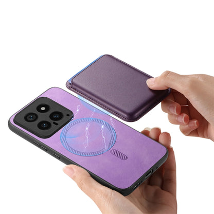 For Xiaomi Redmi K70 / K70 Pro 5G Retro Magsafe Card Bag PU Back Cover Phone Case(Purple) - K70 Pro Cases by buy2fix | Online Shopping UK | buy2fix