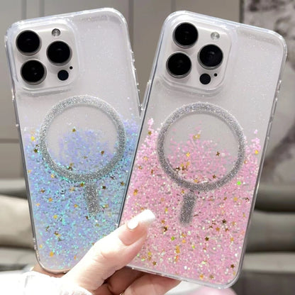 For iPhone 14 Pro Max Gradient Glitter MagSafe PC Hybrid TPU Phone Case(Gradient Silver) - iPhone 14 Pro Max Cases by buy2fix | Online Shopping UK | buy2fix