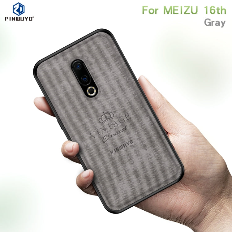 PINWUYO Shockproof Waterproof Full Coverage PC + TPU + Skin Protective Case for Meizu 16th(Gray) - Meizu by PINWUYO | Online Shopping UK | buy2fix