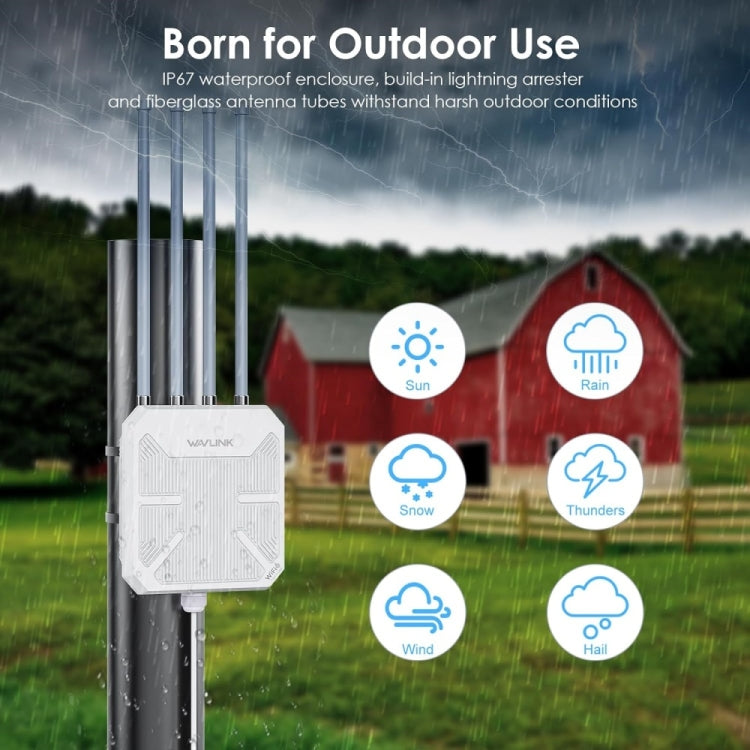 WAVLINK WN573HX3 AX3000 Waterproof Outdoor WiFi Wireless Outdoor Dual Band Router, Plug:EU Plug - Wireless Routers by WAVLINK | Online Shopping UK | buy2fix