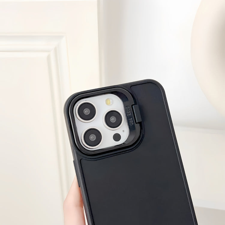 For iPhone 16 Pro Lens Frame Holder Shockproof Phone Case(Black) - iPhone 16 Pro Cases by buy2fix | Online Shopping UK | buy2fix