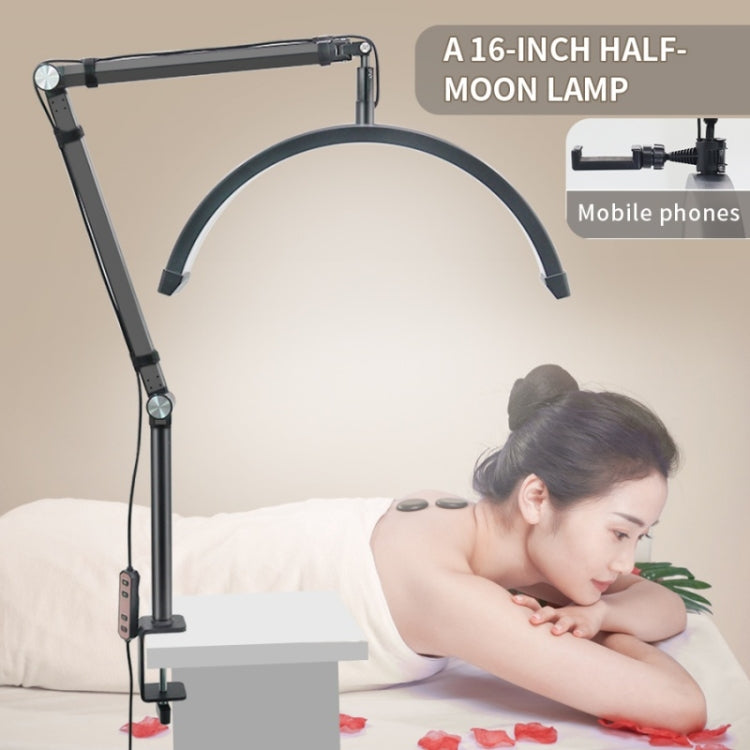 HD-M3X Pro 16 inch Adjustable Brightness Beauty Light Half Moon Light Eyelash Tech Lamp, Plug:AU Plug(Black) - Selfie Light by buy2fix | Online Shopping UK | buy2fix