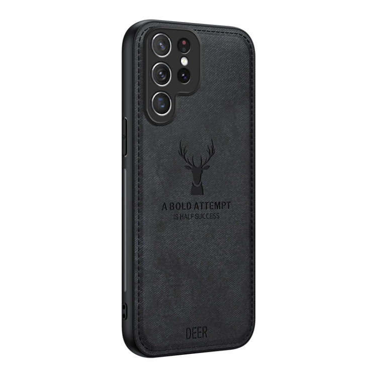 For Samsung Galaxy S25 Ultra 5G Deer Head Cloth Skin All-inclusive Phone Case(Black) - Galaxy S25 Ultra 5G Cases by buy2fix | Online Shopping UK | buy2fix