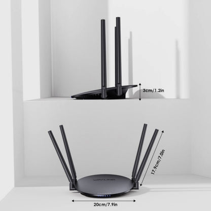 WAVLINK WN530G3 4x 5dBi Foldable Antenna AC1200 Dual Band Wireless Repeater Router, Plug:US Plug - Wireless Routers by WAVLINK | Online Shopping UK | buy2fix