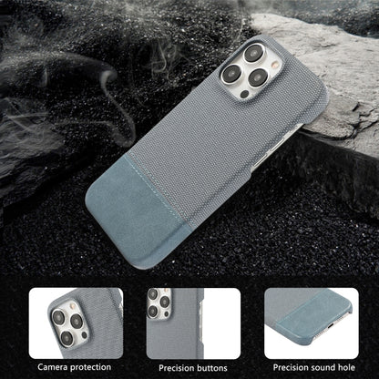 For iPhone 16 Pro Max Stitching Cloth PU Shockproof Phone Case(Blue) - iPhone 16 Pro Max Cases by buy2fix | Online Shopping UK | buy2fix