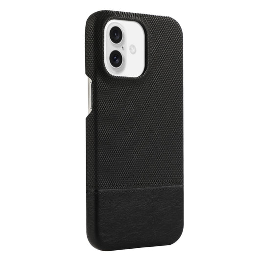 For iPhone 16 Plus Stitching Cloth PU Shockproof Phone Case(Black) - iPhone 16 Plus Cases by buy2fix | Online Shopping UK | buy2fix