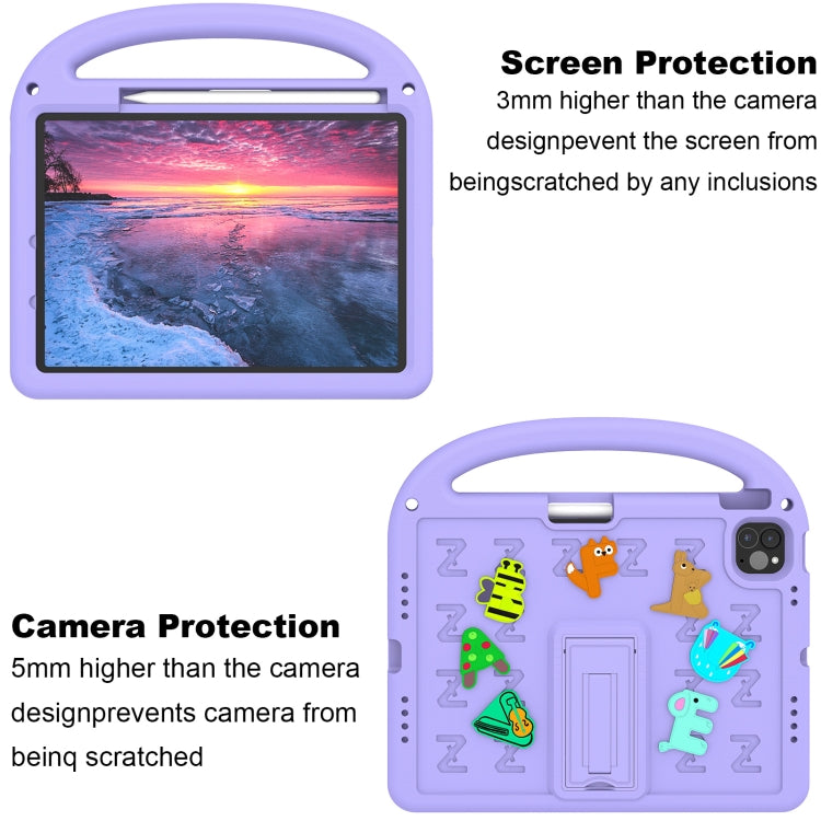 For iPad Air 11 2024 Cartoon Sparrow EVA Shockproof Tablet Case(Taro Purple) - iPad Air 11 2024 Cases by buy2fix | Online Shopping UK | buy2fix