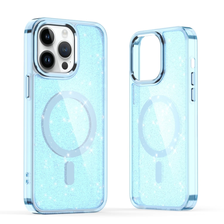 For iPhone 13 Pro Glitter MagSafe Shockproof Phone Case(Blue) - iPhone 13 Pro Cases by buy2fix | Online Shopping UK | buy2fix