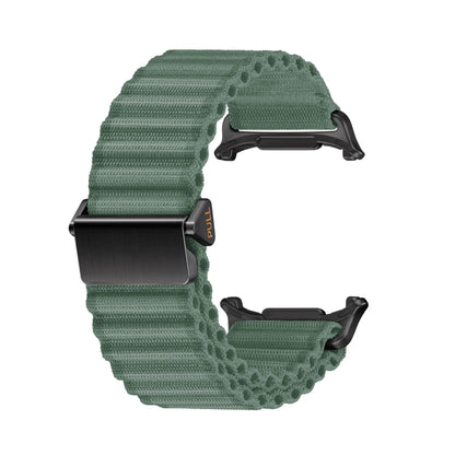 For Apple Watch Ultra 49mm Off Road Magnetic Buckle Braided Nylon Watch Band(Army Green) - Watch Bands by buy2fix | Online Shopping UK | buy2fix