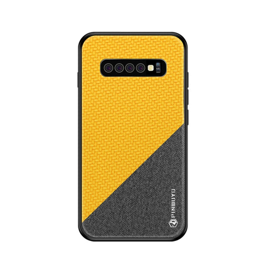 PINWUYO Honors Series Shockproof PC + TPU Protective Case for Galaxy S10 Plus(Yellow) - Galaxy Phone Cases by PINWUYO | Online Shopping UK | buy2fix