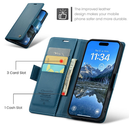 For iPhone 16 CaseMe 023 Butterfly Buckle Litchi Texture RFID Anti-theft Leather Phone Case(Blue) - iPhone 16 Cases by CaseMe | Online Shopping UK | buy2fix