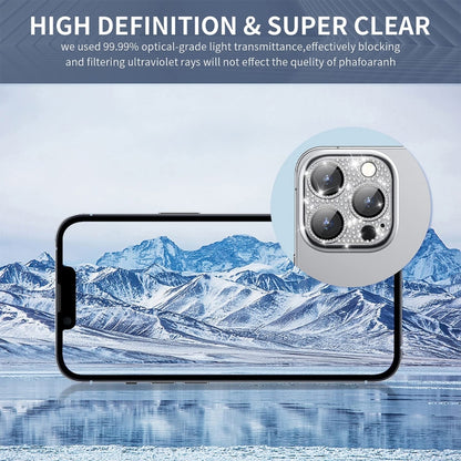 For iPhone 16 / 16 Plus ENKAY Hat-Prince Blink Diamond Camera Lens Aluminium Alloy Tempered Glass Film(Green) - iPhone 16 Tempered Glass by ENKAY | Online Shopping UK | buy2fix