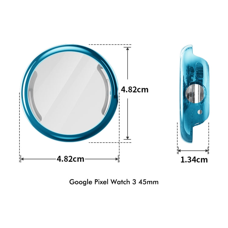 For Google Pixel Watch 3 45mm ENKAY Hat-Prince Full Coverage Electroplated Soft TPU Case with Screen Protection(Gun Color) - Watch Cases by ENKAY | Online Shopping UK | buy2fix