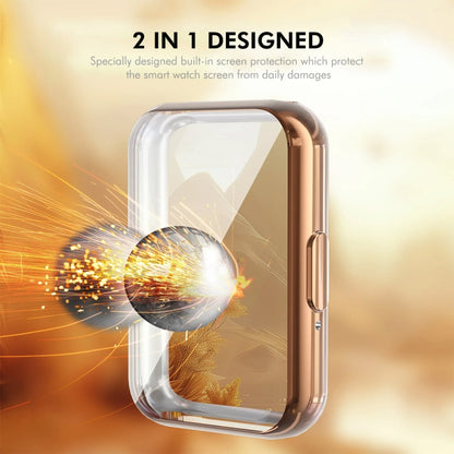 For Samsung Galaxy Fit3 ENKAY Hat-Prince Full Coverage Electroplated Soft TPU Case with Screen Protection(Golden) - Watch Cases by ENKAY | Online Shopping UK | buy2fix