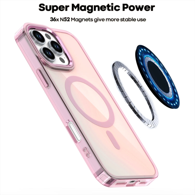 For iPhone 16 Bright Shadow Magsafe Discoloration Phone Case(Pink) - iPhone 16 Cases by buy2fix | Online Shopping UK | buy2fix