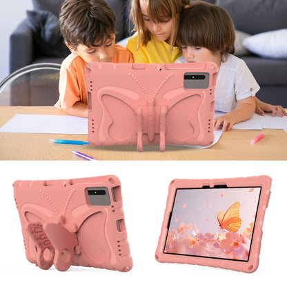 For Lenovo Tab M11 / Xiaoxin Pad 11 2024 Butterfly Bracket EVA Shockproof Tablet Case(Pink Orange) - Lenovo by buy2fix | Online Shopping UK | buy2fix