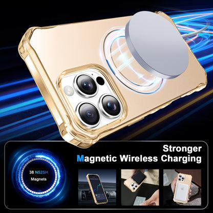 For iPhone 16 Pro Max Clear Wave MagSafe Holder Phone Case(Gold) - More iPhone Cases by buy2fix | Online Shopping UK | buy2fix