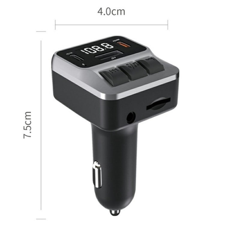 C65 Dual Type-C Port PD 30W Fast Charging Adapter Car Bluetooth FM Transmitter - Car Charger by buy2fix | Online Shopping UK | buy2fix