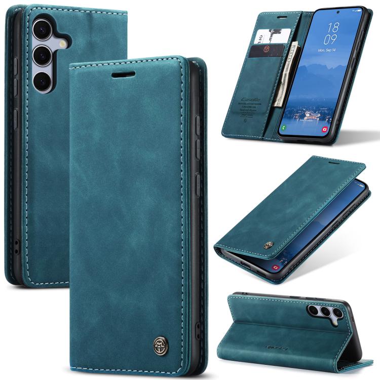 For Samsung Galaxy S25 5G CaseMe 013 Multifunctional Horizontal Flip Leather Phone Case(Blue) - Galaxy S25 5G Cases by CaseMe | Online Shopping UK | buy2fix