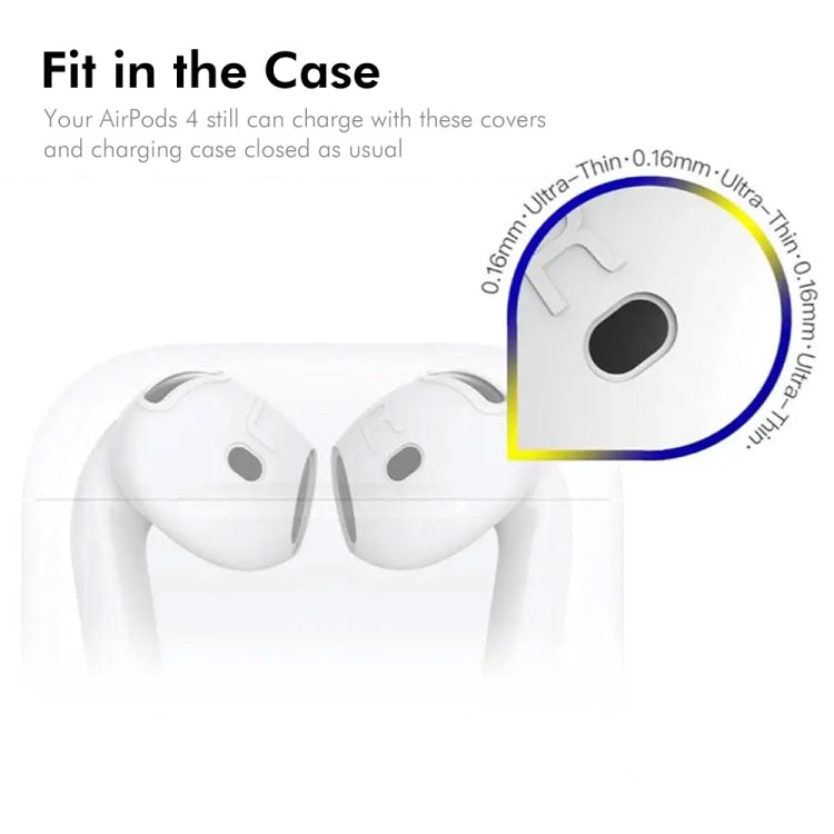 For Apple AirPods 4 2024 ENKAY Hat-Prince Thickened Silicone Case with Hook and Anti-lost Silicone Earbuds(White) - For AirPods 4 by ENKAY | Online Shopping UK | buy2fix