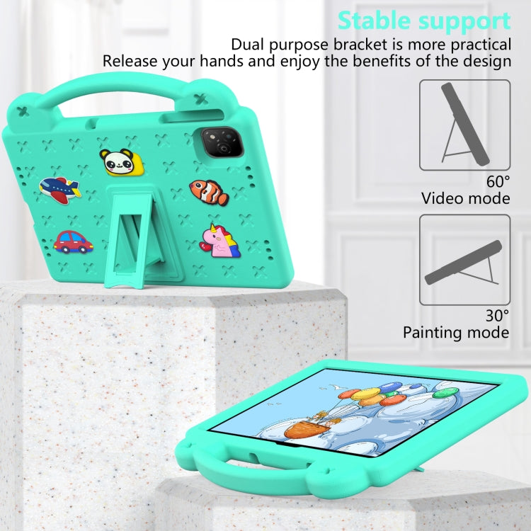 For Infinix Xpad 11 X1101 2024 Handle Kickstand Children EVA Shockproof Tablet Case(Mint Green) - Others by buy2fix | Online Shopping UK | buy2fix