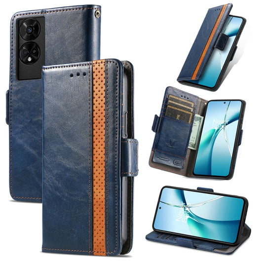 For TCL 50 5G CaseNeo Splicing Dual Magnetic Buckle Leather Phone Case(Blue) - More Brand by CaseNeo | Online Shopping UK | buy2fix