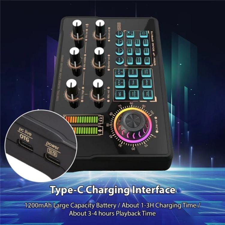 V80 For Mobile Phone Computer Portable Live Streaming Karaoke Sound Card Mixer - Live Sound Effects Processors by buy2fix | Online Shopping UK | buy2fix