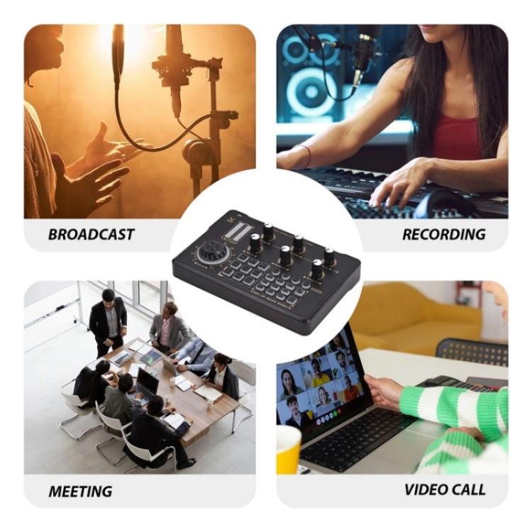 V80 For Mobile Phone Computer Portable Live Streaming Karaoke Sound Card Mixer - Live Sound Effects Processors by buy2fix | Online Shopping UK | buy2fix