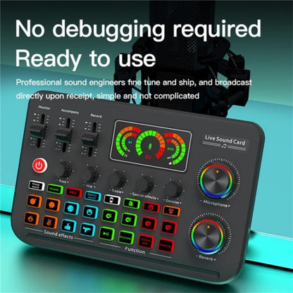 F996 Max Live Streaming / Gaming / Singing Audio Mixer USB Microphone Sound Card - Live Sound Effects Processors by buy2fix | Online Shopping UK | buy2fix