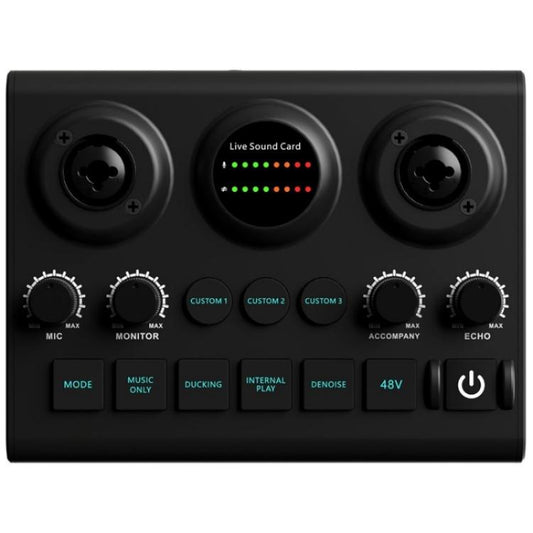 F10 48V Live Streaming Sound Card Audio Mixer Phantom Power Mixer - Live Sound Effects Processors by buy2fix | Online Shopping UK | buy2fix