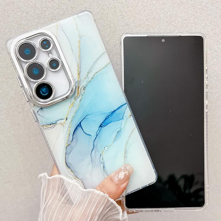 For Samsung Galaxy S25+ 5G Electroplated Marble Texture Phone Case(White M8) - Galaxy S25+ 5G Cases by buy2fix | Online Shopping UK | buy2fix