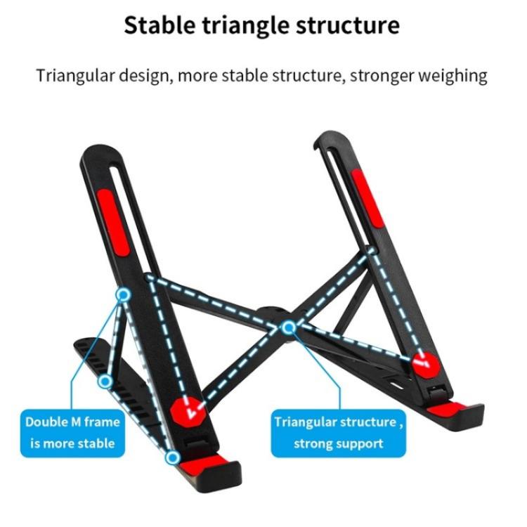 A9 Adjustable Height Portable Laptop Foldable Desktop Holder(Red) - Laptop Stand by buy2fix | Online Shopping UK | buy2fix