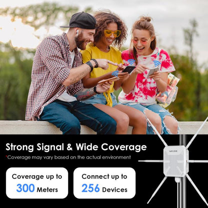 WAVLINK WN588HX3 AX3000 Outdoor WiFi Extender with 6 Antennas Dual Band WiFi Repeater, Plug:EU Plug - Wireless Routers by WAVLINK | Online Shopping UK | buy2fix