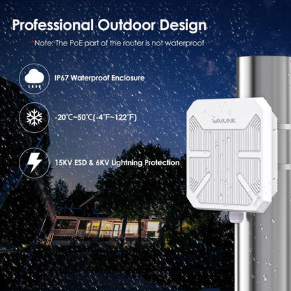 WAVLINK WN573HP3 Built-In 12dBi Directional Antenna Outdoor AX3000 Dual Band Repeater, Plug:AU Plug - Wireless Routers by WAVLINK | Online Shopping UK | buy2fix